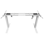 Standing Desk Height Adjustable Sit Stand Motorised Dual Motors Frame White Only - Furniture > Office
