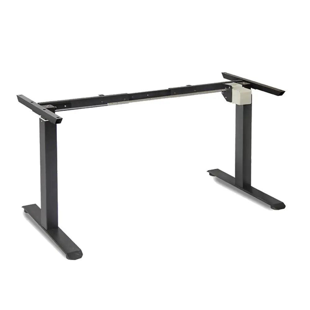 Standing Desk Height Adjustable Sit Stand Motorised White Dual Motors Frame 140cm Black Top - Furniture > Office