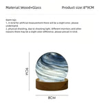 Starry Sky LED Planet Night Light with Wooden Base USB Rechargeable - Home & Garden > Lighting > Night Lights & Ambient