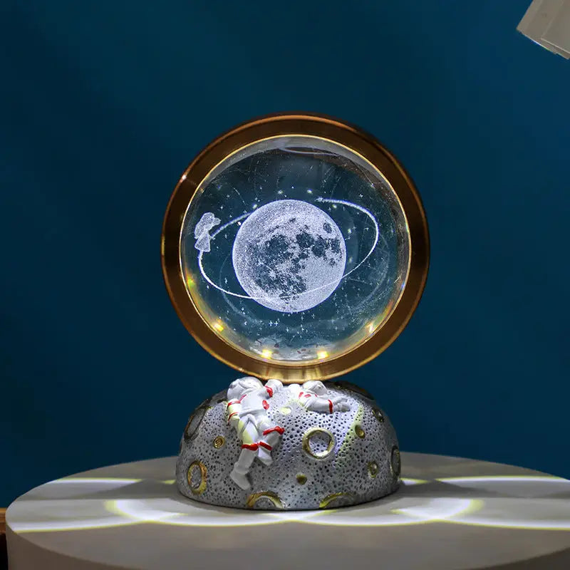 Starry Sky Walking Galaxy Astronaut LED Night Light - Decorative Space-Themed Lamp with Starry Globe - Home & Garden >