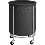 Steel Frame Laundry Basket Wheels Black - Home & Garden > Laundry & Cleaning