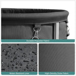 Steel Frame Laundry Basket Wheels Black - Home & Garden > Laundry & Cleaning