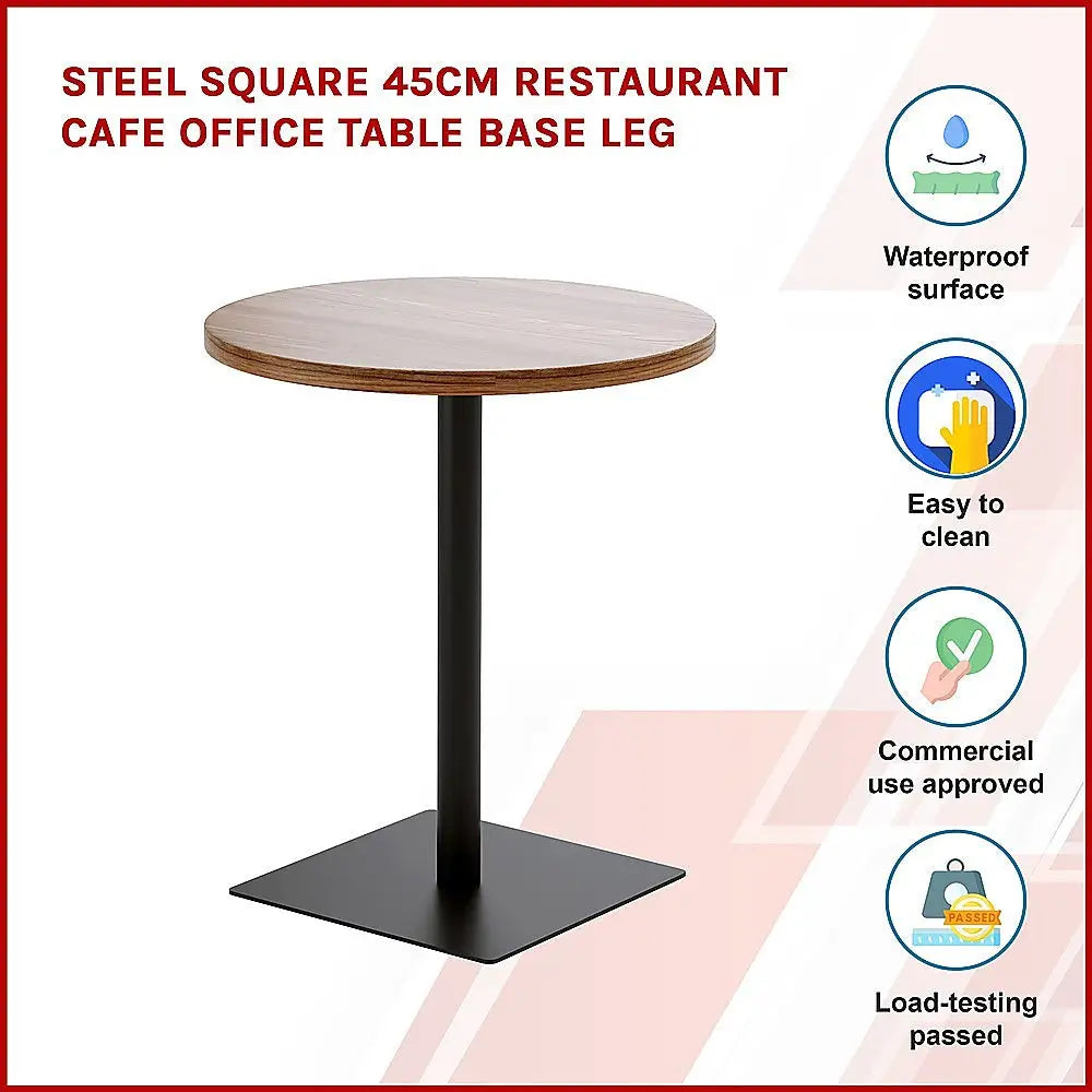 Steel Square 45cm Restaurant Cafe Office Table Base Leg - Furniture > Office