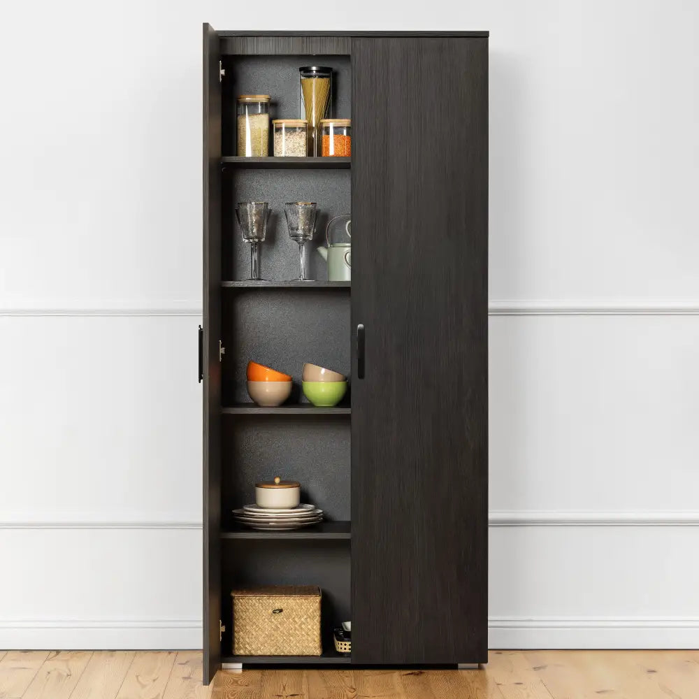 STOCKHOLM STORAGE CUPBOARD CLASSIC - NORDIC ASH - OVAL BLACK - Home & Garden > Storage > Clothing & Wardrobe Storage
