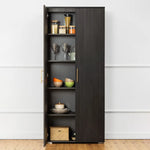 STOCKHOLM STORAGE CUPBOARD CLASSIC - NORDIC ASH - SQUARE BRASS - Home & Garden > Storage > Clothing & Wardrobe Storage