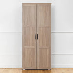 STOCKHOLM STORAGE CUPBOARD HAMPTONS - NATURAL OAK - OVAL BLACK - Home & Garden > Storage > Clothing & Wardrobe Storage