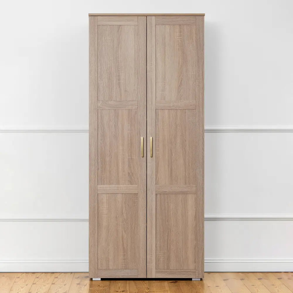 STOCKHOLM STORAGE CUPBOARD HAMPTONS - NATURAL OAK - SCANDI BRASS - Home & Garden > Storage > Clothing & Wardrobe Storage