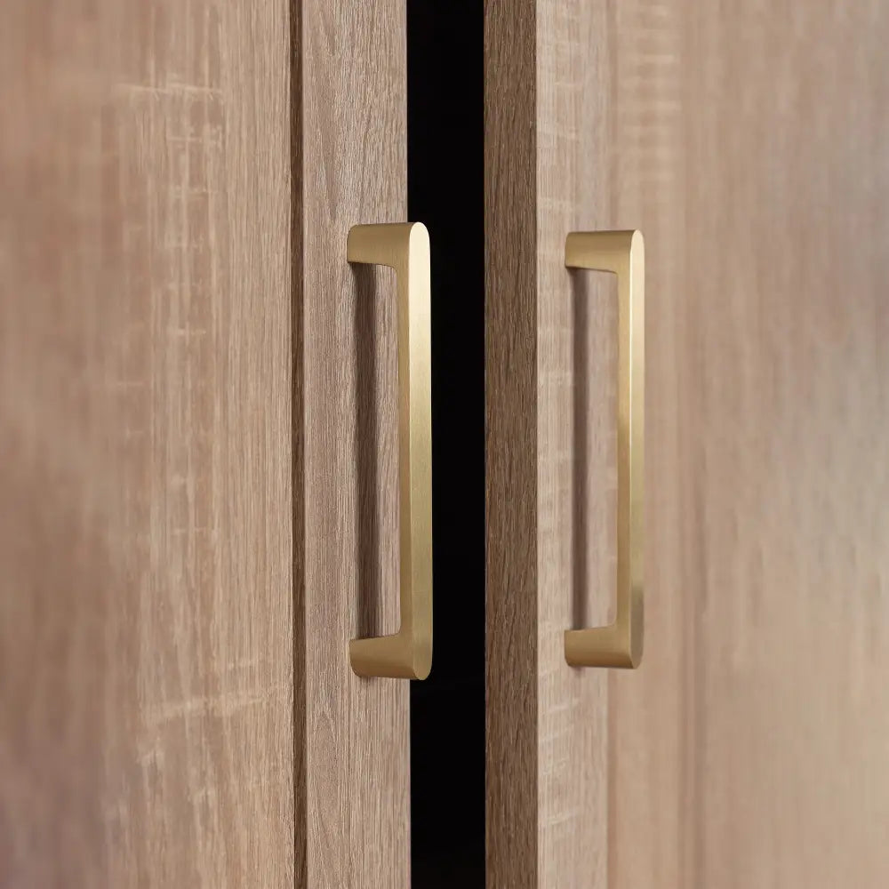 STOCKHOLM STORAGE CUPBOARD HAMPTONS - NATURAL OAK - SCANDI BRASS - Home & Garden > Storage > Clothing & Wardrobe Storage