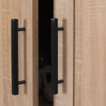 STOCKHOLM STORAGE CUPBOARD HAMPTONS - NATURAL OAK - SQUARE BLACK - Home & Garden > Storage > Clothing & Wardrobe Storage