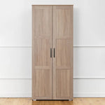 STOCKHOLM STORAGE CUPBOARD HAMPTONS - NATURAL OAK - SQUARE BLACK - Home & Garden > Storage > Clothing & Wardrobe Storage