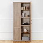 STOCKHOLM STORAGE CUPBOARD HAMPTONS - NATURAL OAK - SQUARE BLACK - Home & Garden > Storage > Clothing & Wardrobe Storage