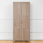 STOCKHOLM STORAGE CUPBOARD HAMPTONS - NATURAL OAK - SQUARE BRASS - Home & Garden > Storage > Clothing & Wardrobe Storage