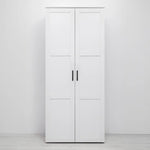 STOCKHOLM STORAGE CUPBOARD HAMPTONS - WHITE - OVAL BLACK - Home & Garden > Storage > Clothing & Wardrobe Storage