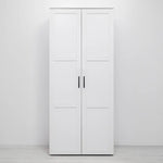 STOCKHOLM STORAGE CUPBOARD HAMPTONS - WHITE - SCANDI BLACK - Home & Garden > Storage > Clothing & Wardrobe Storage