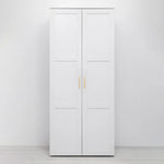 STOCKHOLM STORAGE CUPBOARD HAMPTONS - WHITE - SCANDI BRASS - Home & Garden > Storage > Clothing & Wardrobe Storage