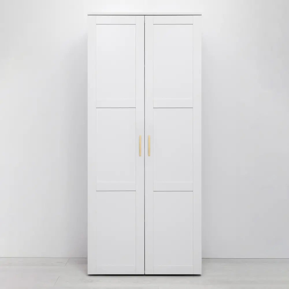 STOCKHOLM STORAGE CUPBOARD HAMPTONS - WHITE - SCANDI BRASS - Home & Garden > Storage > Clothing & Wardrobe Storage