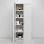 STOCKHOLM STORAGE CUPBOARD HAMPTONS - WHITE - SQUARE BRASS - Home & Garden > Storage > Clothing & Wardrobe Storage