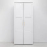 STOCKHOLM STORAGE CUPBOARD HAMPTONS - WHITE - SQUARE BRASS - Home & Garden > Storage > Clothing & Wardrobe Storage
