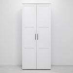 STOCKHOLM STORAGE CUPBOARD HAMPTONS - WHITE - SQUARE BRASS - Home & Garden > Storage > Clothing & Wardrobe Storage