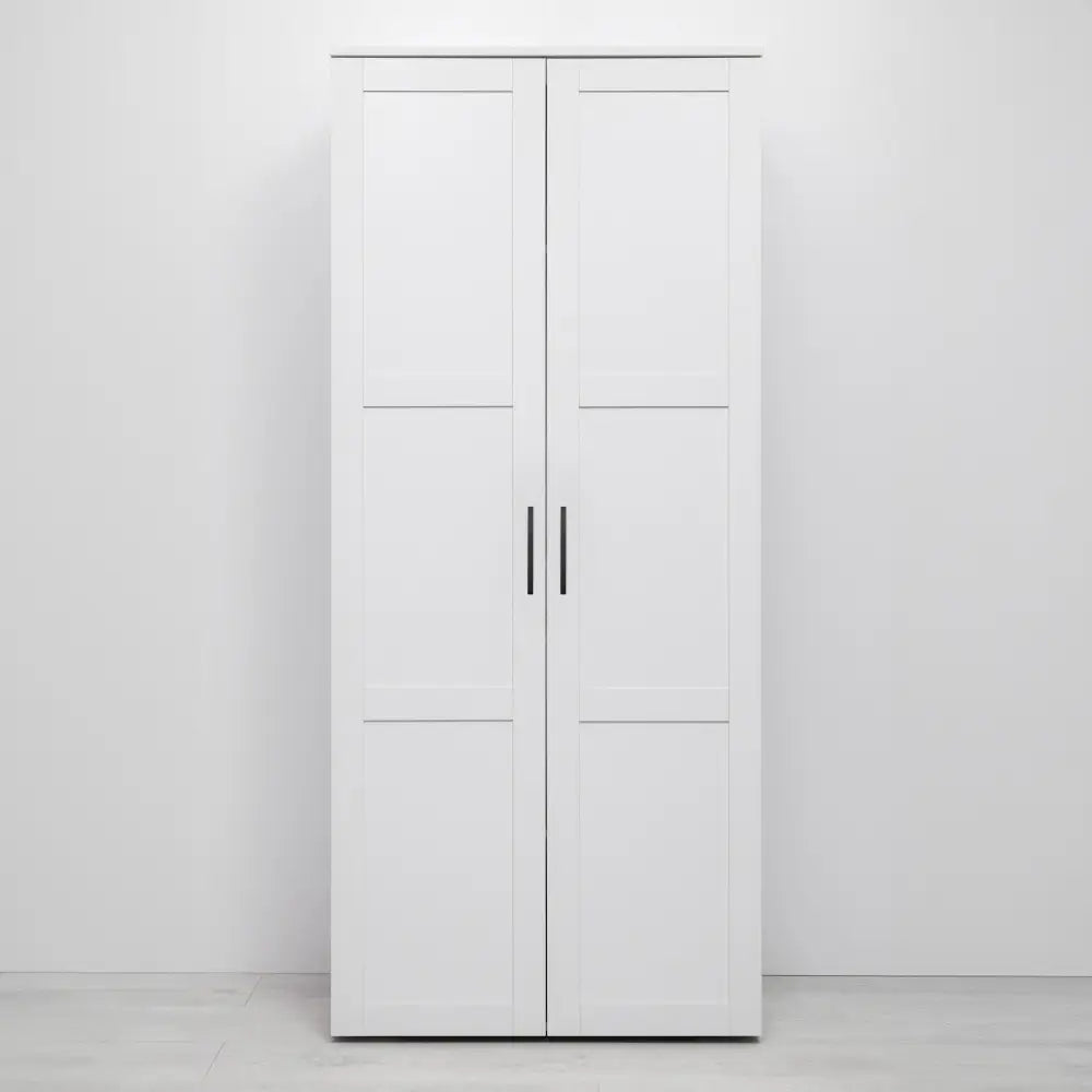 STOCKHOLM STORAGE CUPBOARD HAMPTONS - WHITE - SQUARE BRASS - Home & Garden > Storage > Clothing & Wardrobe Storage