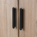 STOCKHOLM STORAGE CUPBOARD SLIM - NATURAL OAK - OVAL BLACK - Home & Garden > Storage > Clothing & Wardrobe Storage