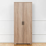 STOCKHOLM STORAGE CUPBOARD SLIM - NATURAL OAK - OVAL BLACK - Home & Garden > Storage > Clothing & Wardrobe Storage