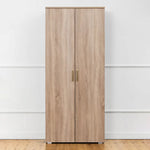 STOCKHOLM STORAGE CUPBOARD SLIM - NATURAL OAK - OVAL BRASS - Home & Garden > Storage > Clothing & Wardrobe Storage
