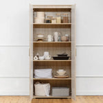 STOCKHOLM STORAGE CUPBOARD SLIM - NATURAL OAK - SCANDI BRASS - Home & Garden > Storage > Clothing & Wardrobe Storage