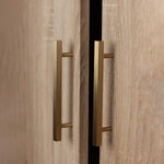 STOCKHOLM STORAGE CUPBOARD SLIM - NATURAL OAK - SQUARE BRASS - Home & Garden > Storage > Clothing & Wardrobe Storage