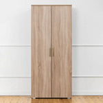 STOCKHOLM STORAGE CUPBOARD SLIM - NATURAL OAK - SQUARE BRASS - Home & Garden > Storage > Clothing & Wardrobe Storage