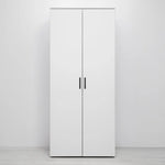 STOCKHOLM STORAGE CUPBOARD SLIM - WHITE - OVAL BLACK - Home & Garden > Storage > Clothing & Wardrobe Storage