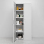 STOCKHOLM STORAGE CUPBOARD SLIM - WHITE - OVAL BLACK - Home & Garden > Storage > Clothing & Wardrobe Storage