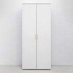 STOCKHOLM STORAGE CUPBOARD SLIM - WHITE - OVAL BRASS - Home & Garden > Storage > Clothing & Wardrobe Storage