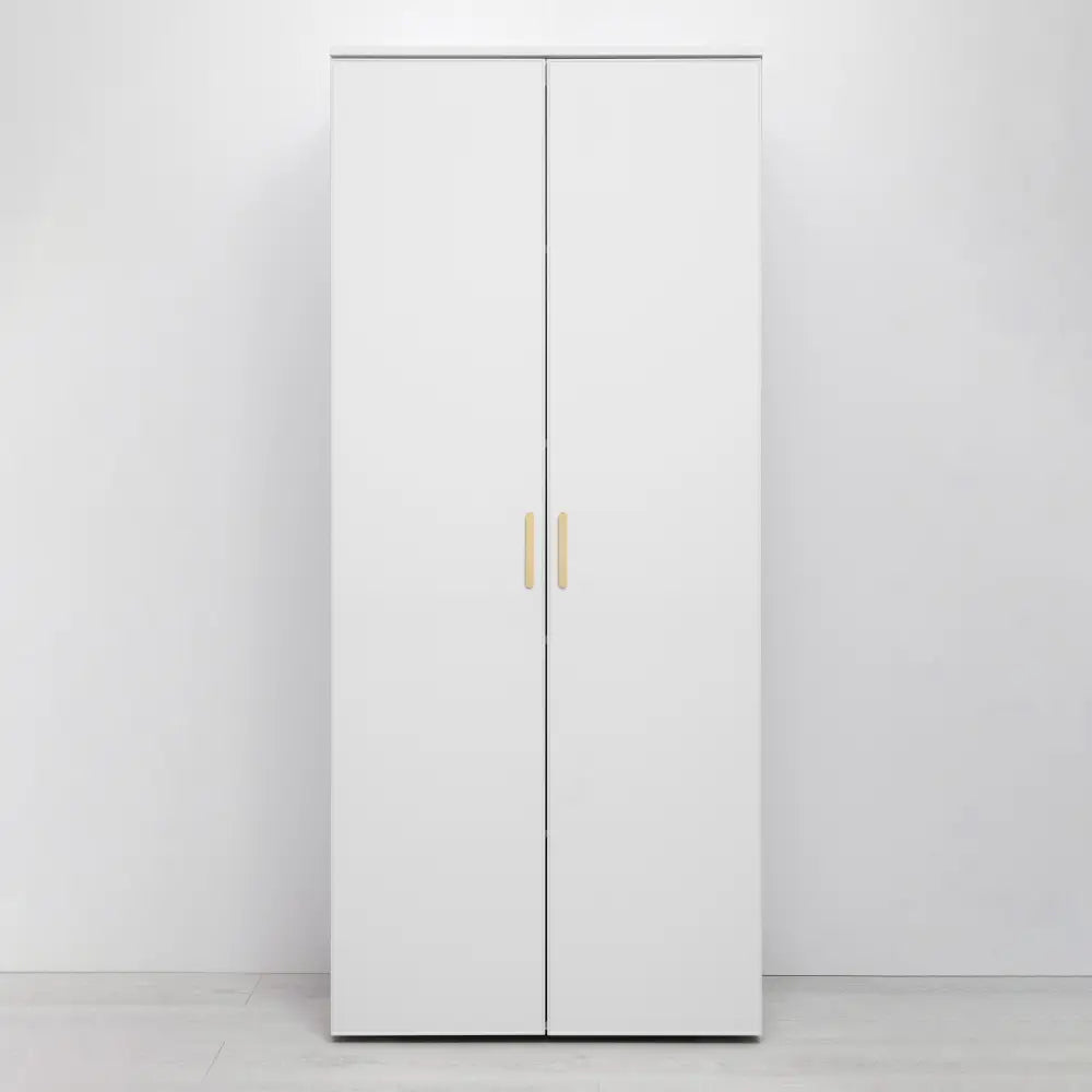 STOCKHOLM STORAGE CUPBOARD SLIM - WHITE - OVAL BRASS - Home & Garden > Storage > Clothing & Wardrobe Storage