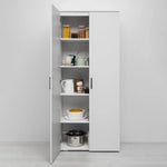 STOCKHOLM STORAGE CUPBOARD SLIM - WHITE - SCANDI BLACK - Home & Garden > Storage > Clothing & Wardrobe Storage