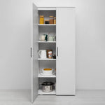 STOCKHOLM STORAGE CUPBOARD SLIM - WHITE - SQUARE BLACK - Home & Garden > Storage > Clothing & Wardrobe Storage