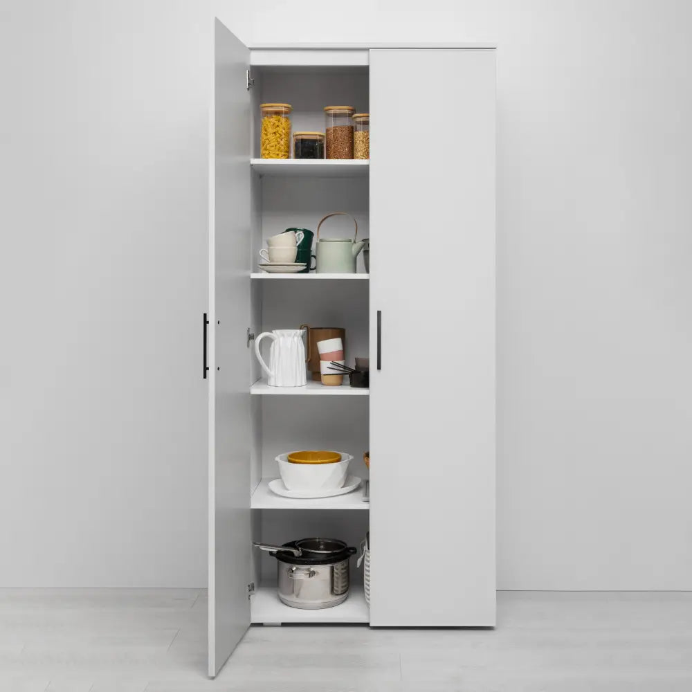 STOCKHOLM STORAGE CUPBOARD SLIM - WHITE - SQUARE BLACK - Home & Garden > Storage > Clothing & Wardrobe Storage