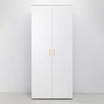 STOCKHOLM STORAGE CUPBOARD VJ PANEL - WHITE - OVAL BRASS - Home & Garden > Storage > Clothing & Wardrobe Storage