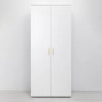 STOCKHOLM STORAGE CUPBOARD VJ PANEL - WHITE - SCANDI BRASS - Home & Garden > Storage > Clothing & Wardrobe Storage