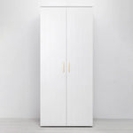 STOCKHOLM STORAGE CUPBOARD VJ PANEL - WHITE - SQUARE BRASS - Home & Garden > Storage > Clothing & Wardrobe Storage