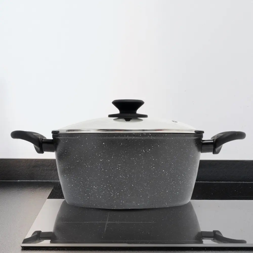 Stone Chef Forged Casserole With Lid Cookware Kitchen Black 24cm - Home & Garden > Kitchenware