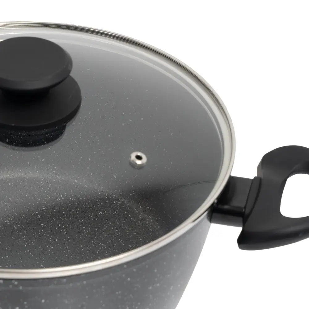 Stone Chef Forged Casserole With Lid Cookware Kitchen Black 24cm - Home & Garden > Kitchenware