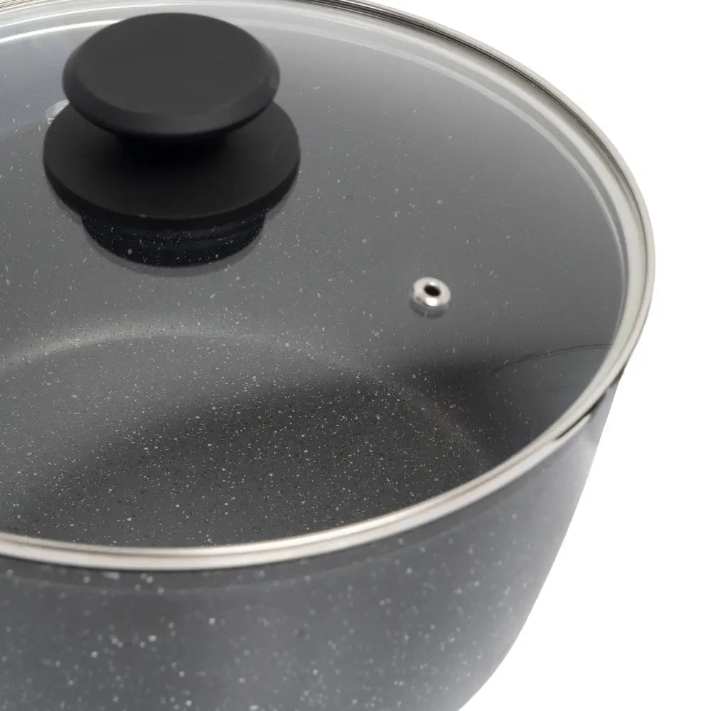 Stone Chef Forged Saucepan With Lid Cookware Kitchen Black 20cm - Home & Garden > Kitchenware
