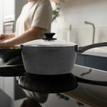 Stone Chef Forged Saucepan With Lid Cookware Kitchen Black 20cm - Home & Garden > Kitchenware