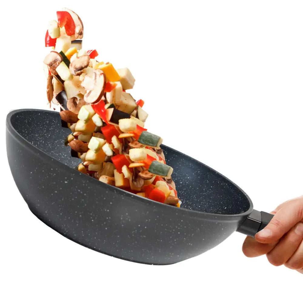 Stone Chef Forged Wok Non Stick Cookware Kitchen Black 30cm - Home & Garden > Kitchenware
