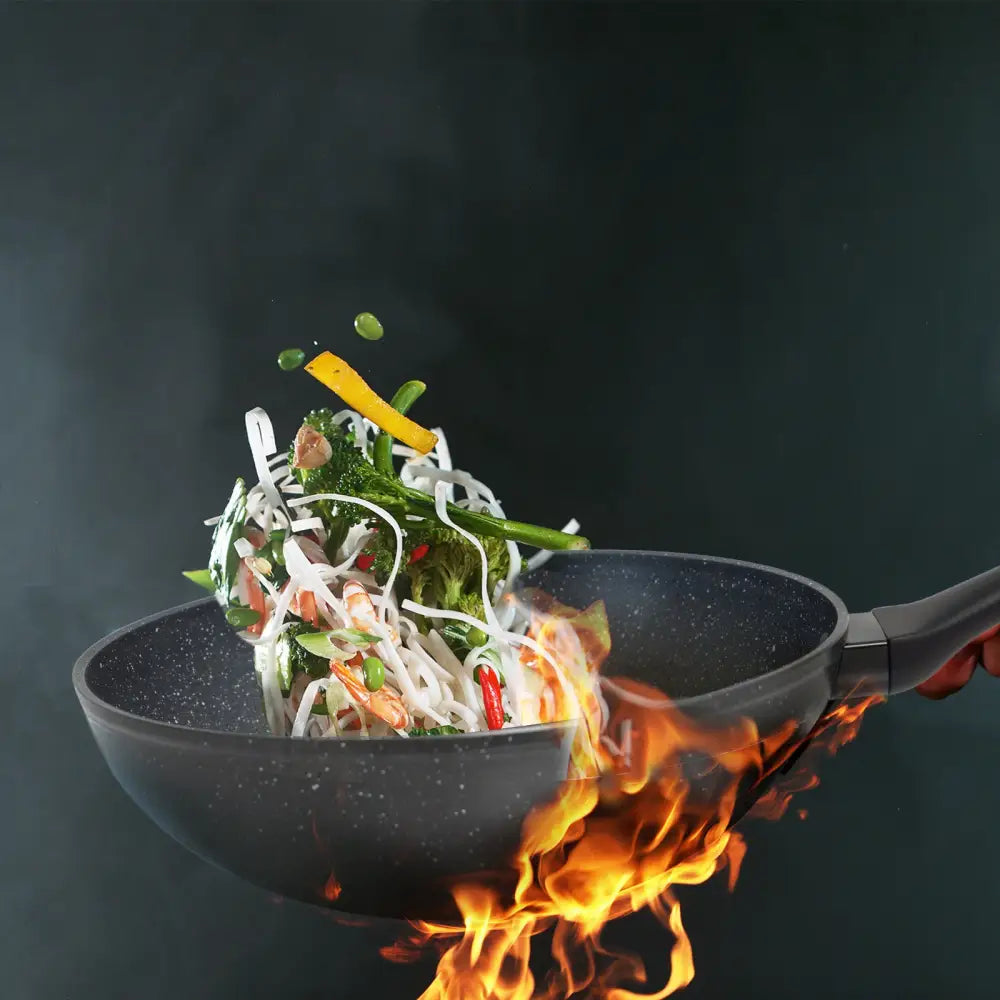 Stone Chef Forged Wok Non Stick Cookware Kitchen Black 30cm - Home & Garden > Kitchenware