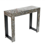 STONE HEDGE MOTHER OF PEARL HAND MADE CONSOLE TABLE - Furniture > Living Room > Side Tables