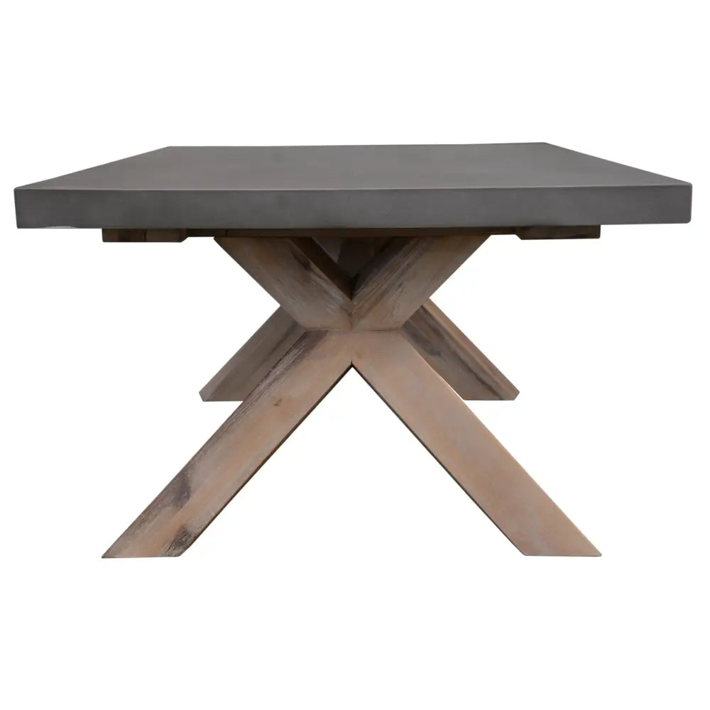 Stony 120cm Coffee Table with Concrete Top - Grey - Furniture > Living Room