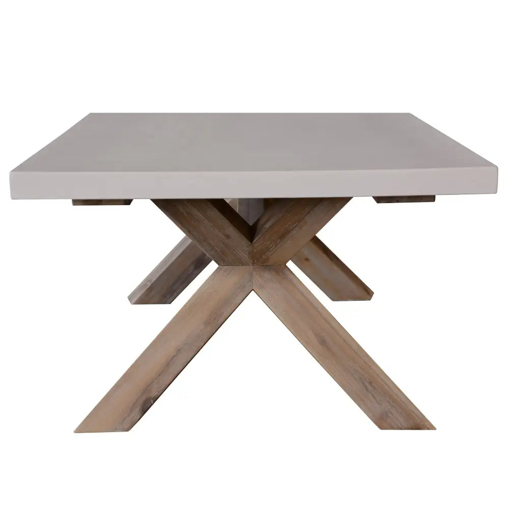 Stony 120cm Coffee Table with Concrete Top - White - Furniture > Living Room