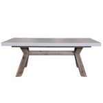 Stony 120cm Coffee Table with Concrete Top - White - Furniture > Living Room